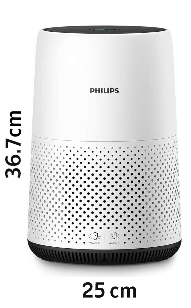 Philips Series 800 Air Purifier with dimensions
