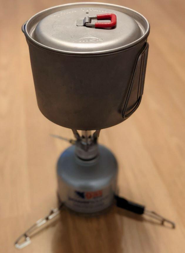 MSR Titan Camping Kettle in use