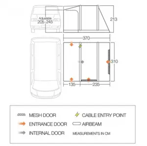 vango kela air dimensions