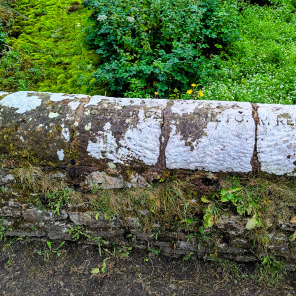 a old stone bridge covered in moss and lychen