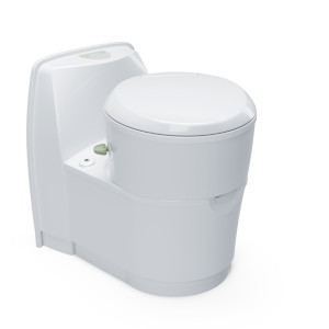 Thetford's sc220 separation toilet that is white in coulour and has a white backdrop